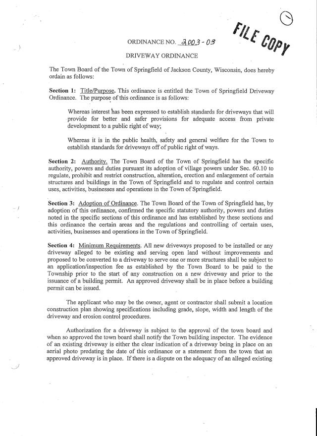 Driveway Ordinance - 1 001