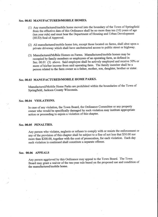 Mobile Home Ordinance - 2 001